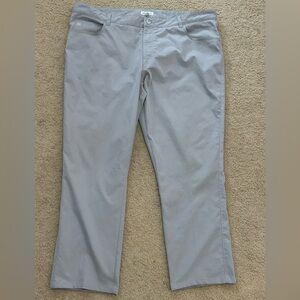 Peter Millar Pants 42x34 (42x29) Mens Gray Flat Front Performance Trouser Golf